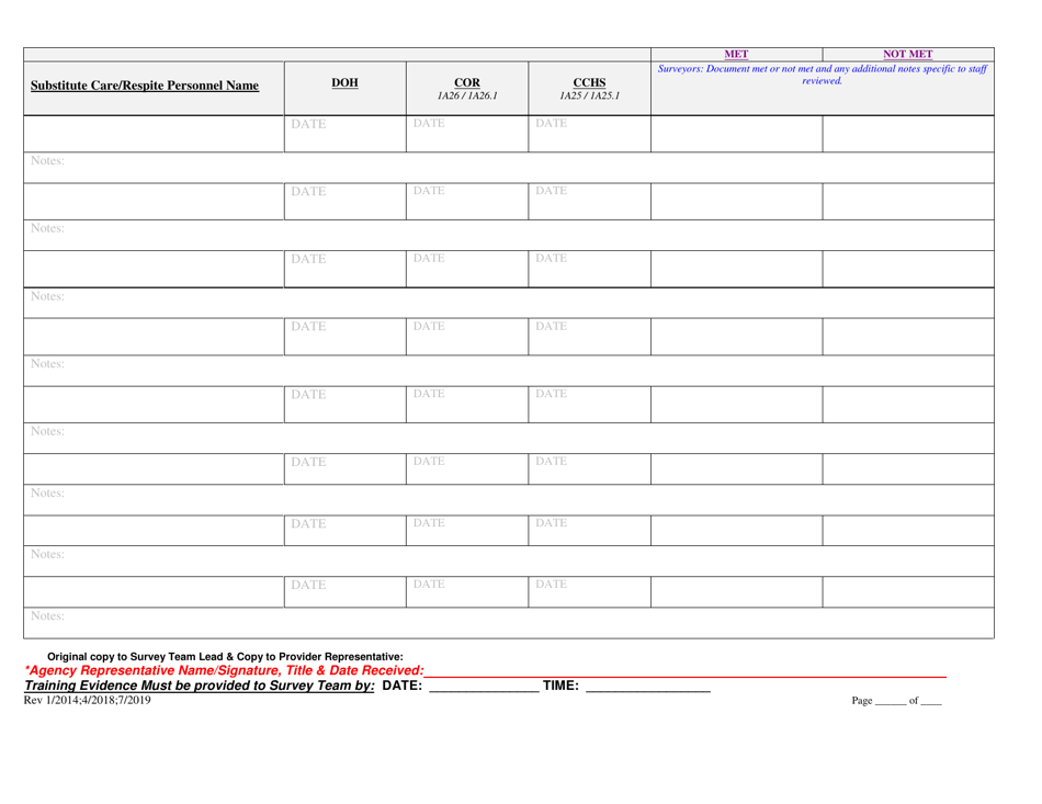 Ear / Cchs Requirements for Substitute Care  Respite Personnel Only - New Mexico, Page 3