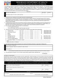HIPAA Form 206 A &quot;Authorization to Disclose Health Information&quot; - New Mexico