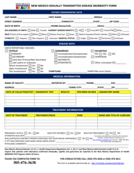 Document preview: New Mexico Sexually Transmitted Disease Morbidity Form - New Mexico