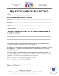 Document preview: Request to Inspect Public Records - New Mexico