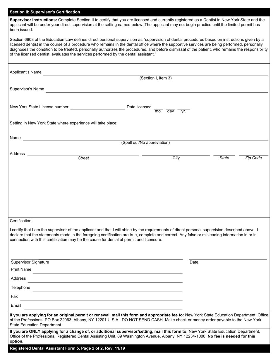Registered Dental Assistant Form 5 Fill Out, Sign Online and Download