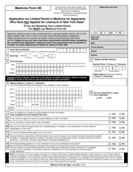 Medicine Form 5B Application for Limited Permit in Medicine for Applicants Who Have Not Applied for Licensure in New York State - New York