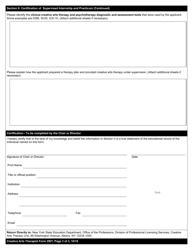 Creative Arts Therapist Form 2INT Certification of Supervised Internship and Practicum - New York, Page 3