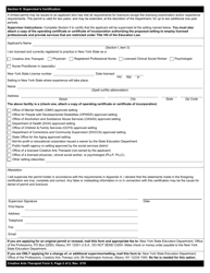 Creative Arts Therapist Form 5 Application for Limited Permit - New York, Page 2