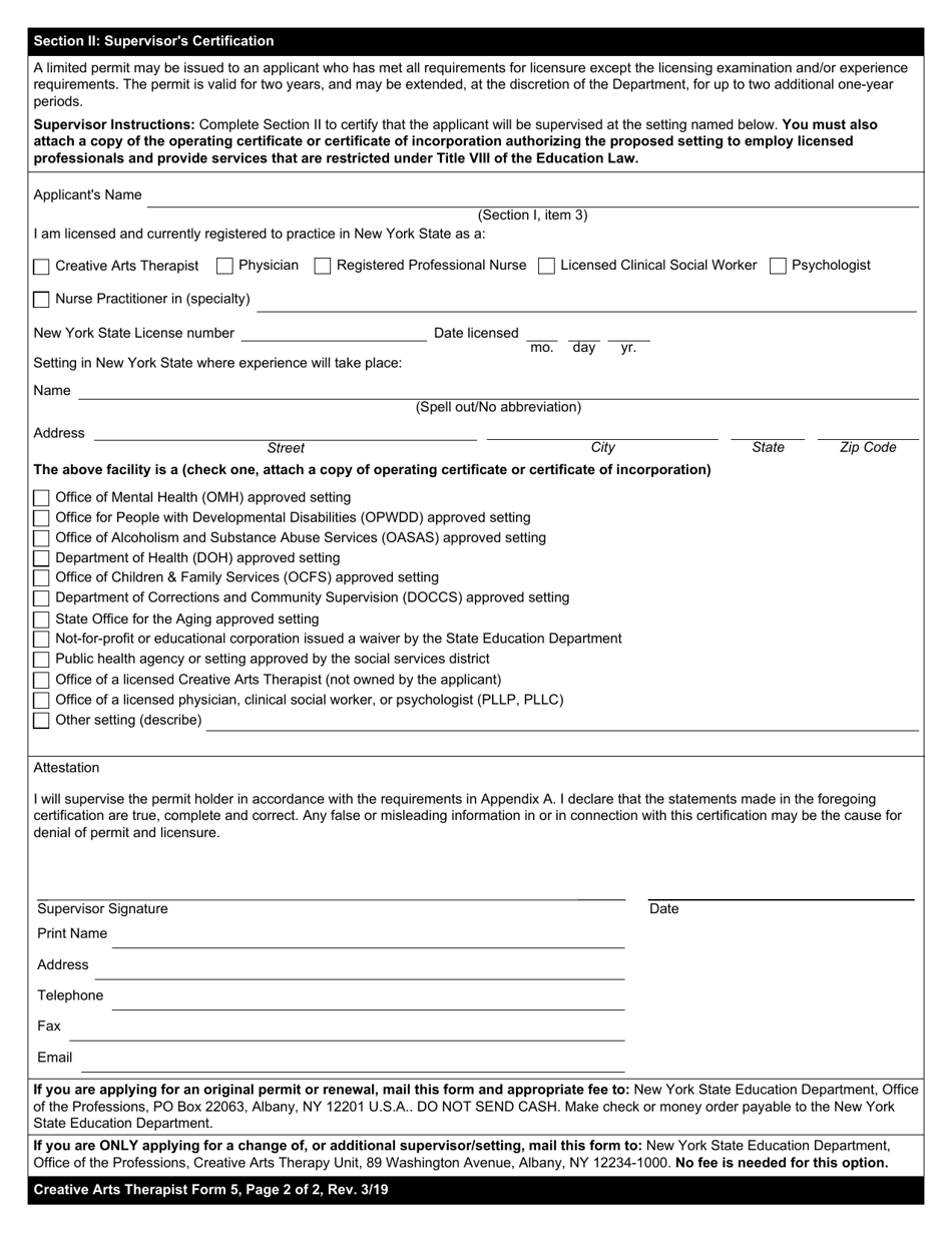 Creative Arts Therapist Form 5 - Fill Out, Sign Online and Download ...