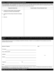 Marriage and Family Therapist Form 2 Certification of Professional Education - New York, Page 3