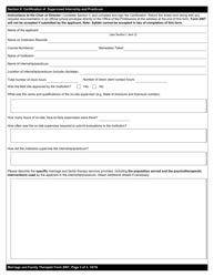 Marriage and Family Therapist Form 2INT Certification of Supervised Internship and Practicum - New York, Page 2