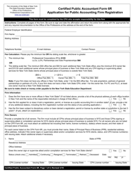Document preview: Certified Public Accountant Form 6R Application for Public Accounting Firm Registration - New York