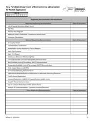 Air Permit Application Form - New York, Page 11