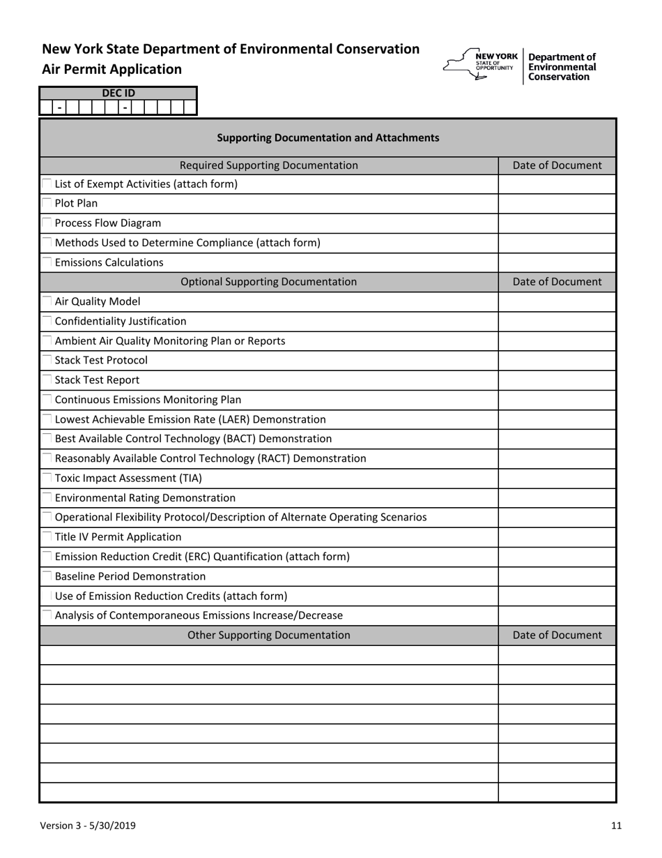 Air Permit Application Form - New York, Page 11