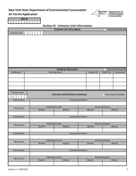Air Permit Application Form - New York, Page 4