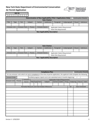 Air Permit Application Form - New York, Page 9