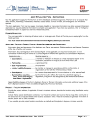 Instructions for Joint Application Form - New York