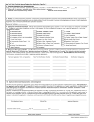 Pesticide Agency Registration Application - New York, Page 2