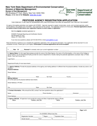 Document preview: Pesticide Agency Registration Application - New York