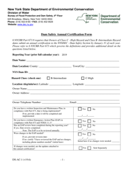 Form DS-AC-1 &quot;Dam Safety Annual Certification Form&quot; - New York