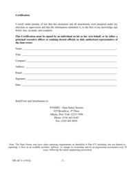 Form DS-AC-1 Dam Safety Annual Certification Form - New York, Page 2