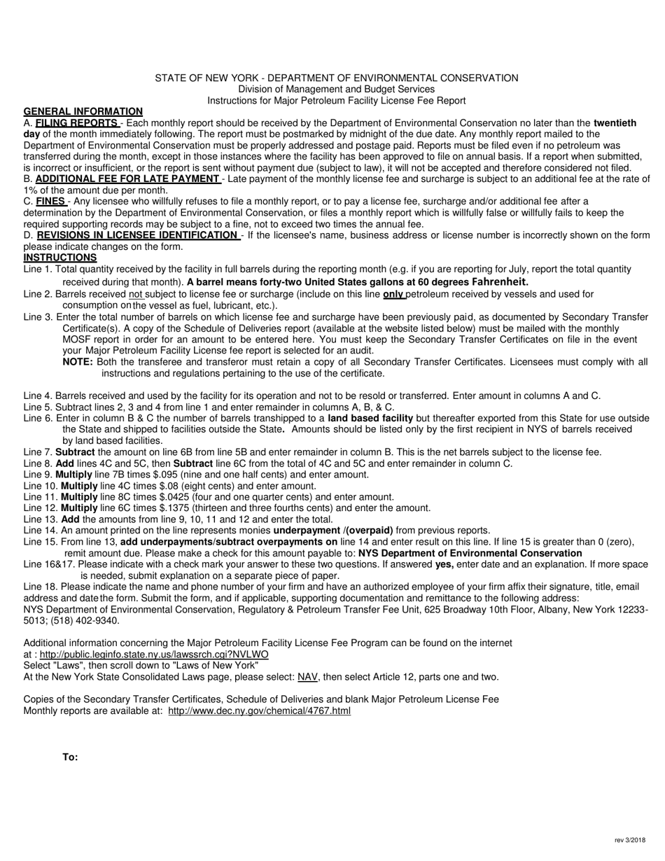 Major Petroleum License Fee Monthly Report - New York, Page 2