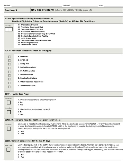 Section S NYS-Specific Items - New York