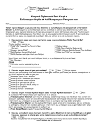 Document preview: Form ES102HC Career Center Supplemental Questionnaire - New York (Haitian Creole)