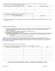 Form LS355.1 Application for Renewal of Employment Agency License - New York, Page 2