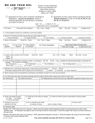 Document preview: Form LS113.1 Application for Farm Labor Contractor Certificate of Registration/Application for Farm Labor Camp Commissary Permit - New York