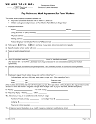 Document preview: Form LS309 Pay Notice and Work Agreement for Farm Workers - New York