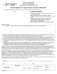 Document preview: Form LS153 Renewal Application for Apparel Industry Certificate of Registration - New York