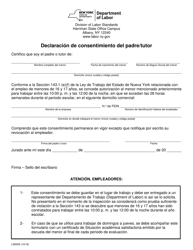Document preview: Formulario LS650S Declaracion De Consentimiento Del Padre/Tutor - New York (Spanish)