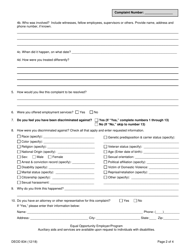 Form DEOD834 Complaint Form, Including Discrimination Complaints - New York, Page 2