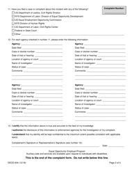 Form DEOD834 Complaint Form, Including Discrimination Complaints - New York, Page 3