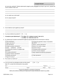 Form DEOD834AL Complaint Form, Including Discrimination Complaints - New York (Albanian), Page 2