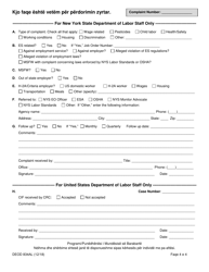 Form DEOD834AL Complaint Form, Including Discrimination Complaints - New York (Albanian), Page 4
