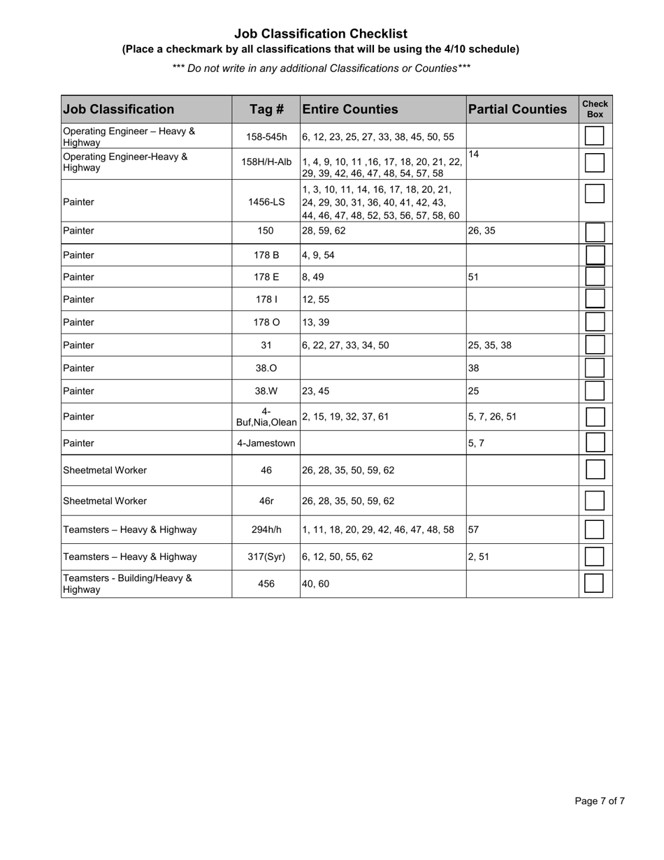 Form PW30.1 Employer Registration for Use of 4 Day / 10 Hour Work Schedule - New York, Page 7