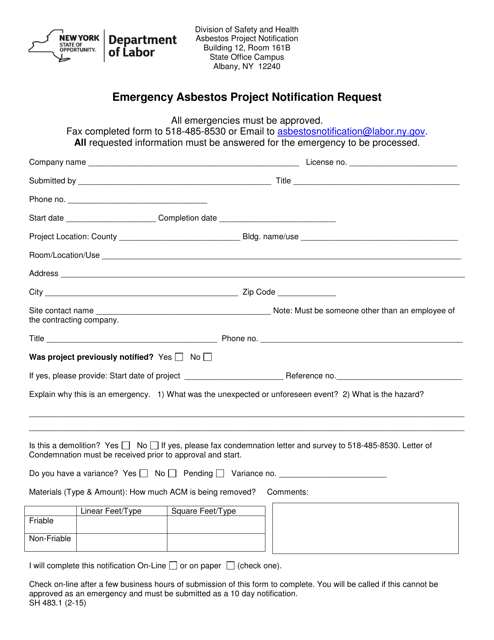 Form SH483.1 - Fill Out, Sign Online and Download Fillable PDF, New ...