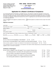 Document preview: Form SH810 Application for a Blaster's Certificate of Competence - New York