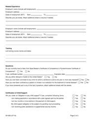 Form SH850 &quot;Application for License to Purchase, Own, Possess and/or Transport Explosives&quot; - New York, Page 2