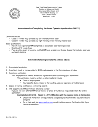 Document preview: Instructions for Form SH275 Application for a Laser Operator&#039;s Certificate of Competence - New York