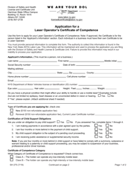 Form SH275 Application for a Laser Operator&#039;s Certificate of Competence - New York