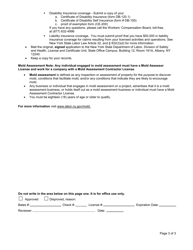 Form SH125 Application for a Mold Assessment Contractor License - New York, Page 3