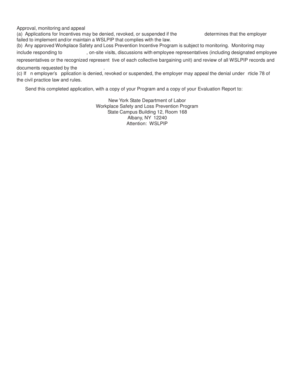 Form SH927 Workplace Safety  Loss Prevention Incentive Program Application for Approval - New York, Page 4