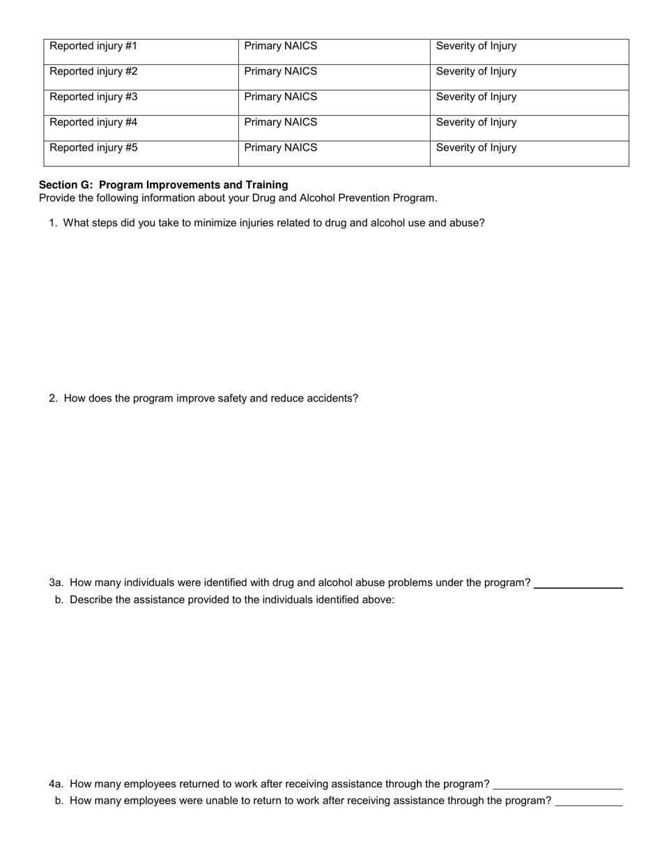 Form SH930 Workplace Safety and Loss Prevention Incentive Program Drug and Alcohol Prevention Program Annual Report - New York, Page 3