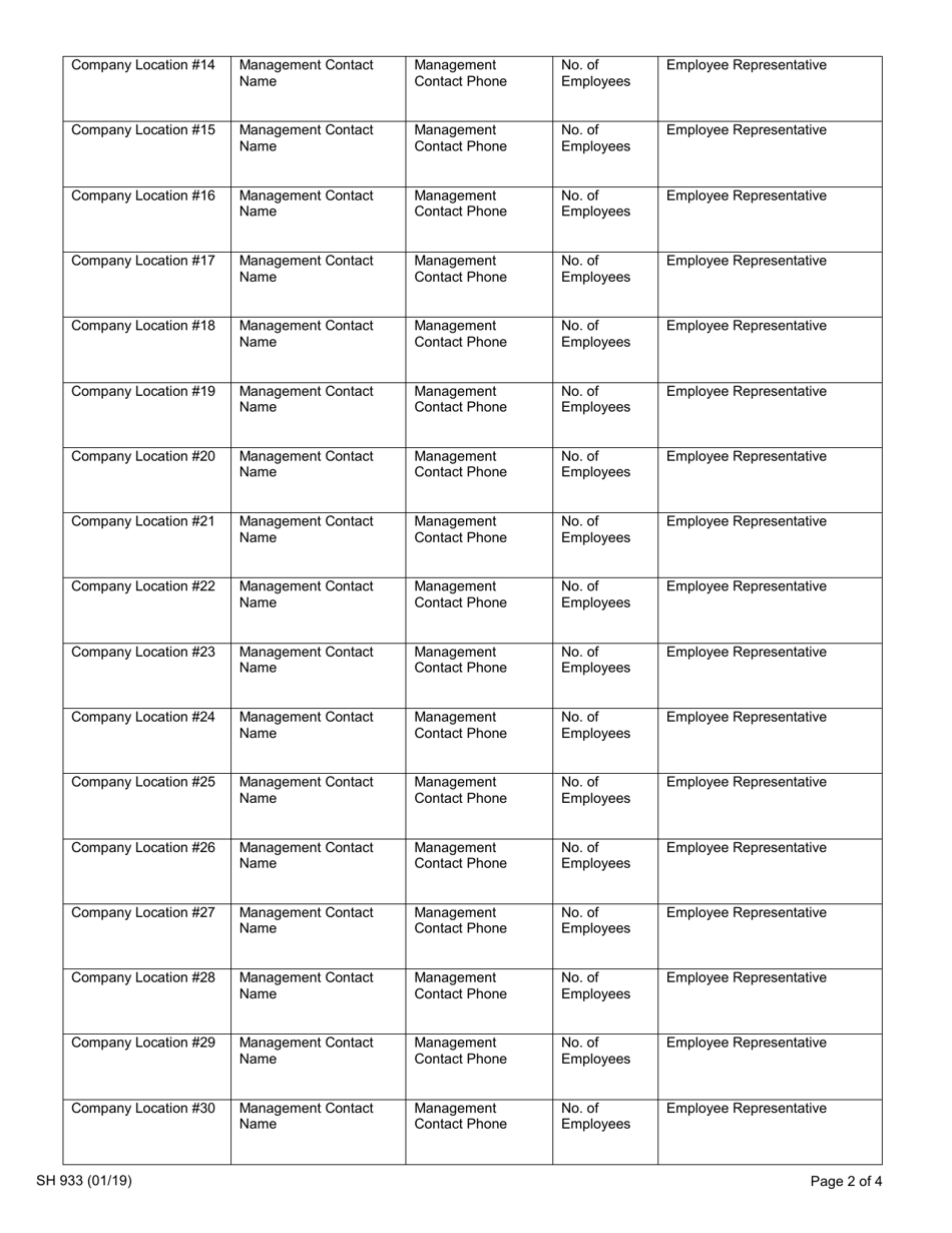 Form SH933 Appendix A Workplace Safety and Loss Prevention Incentive Program - New York, Page 2