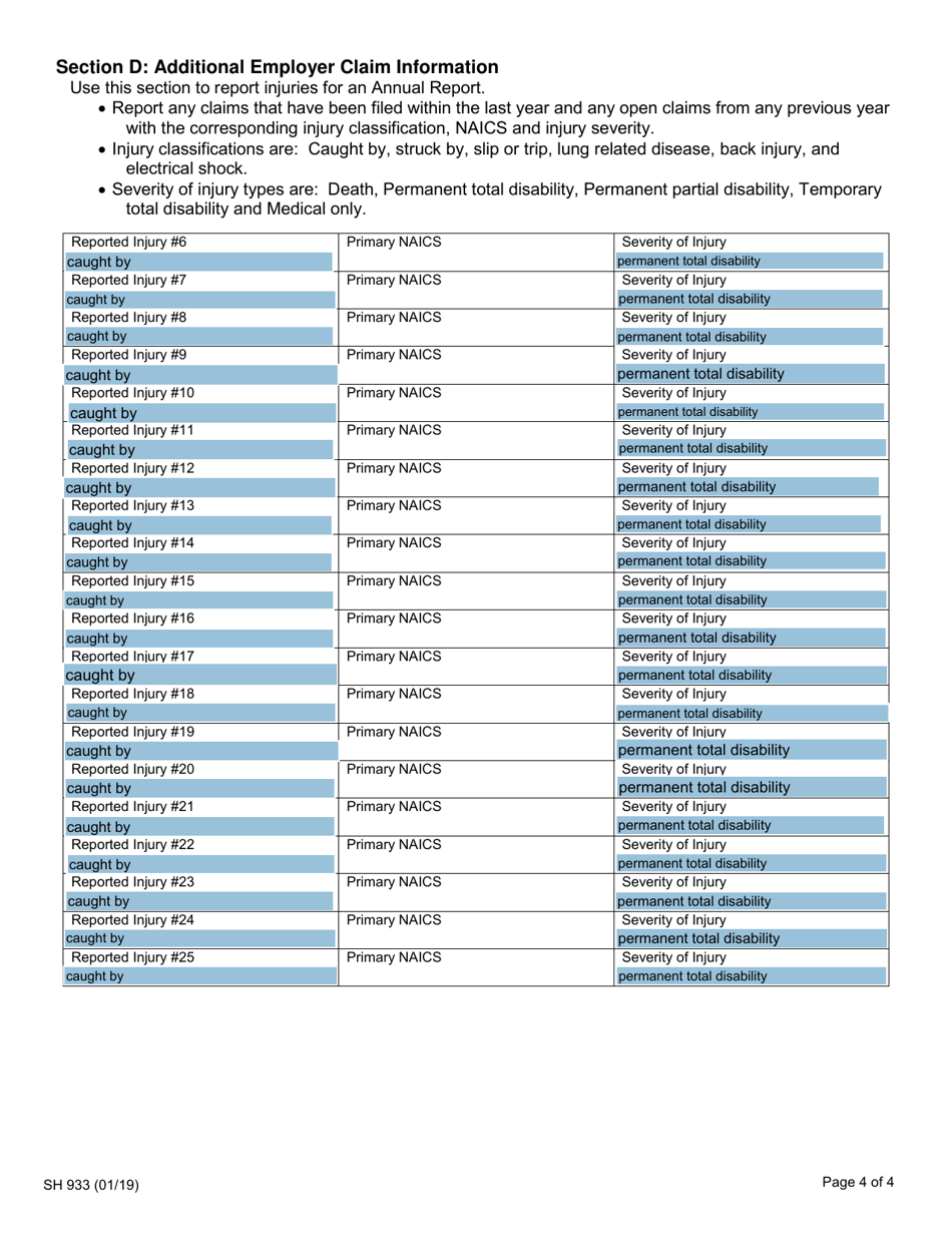 Form SH933 Appendix A Workplace Safety and Loss Prevention Incentive Program - New York, Page 4