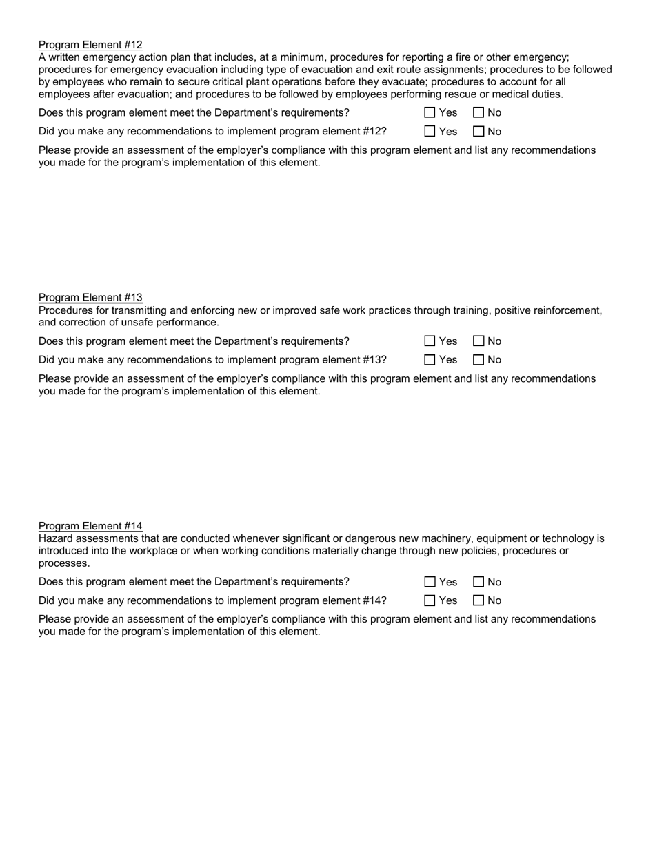 Form SH926 Workplace Safety and Loss Prevention Incentive Program Safety Incentive Program - Section 1.13 of Icr 60 Evaluation Report - New York, Page 7