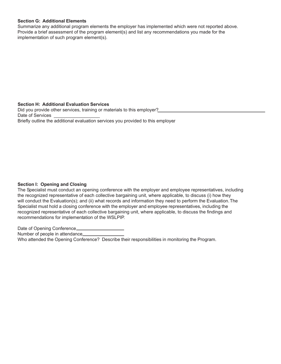 Form SH929 Workplace Safety  Loss Prevention Incentive Program Return to Work Program - Section 1.15 Evaluation Report - New York, Page 8
