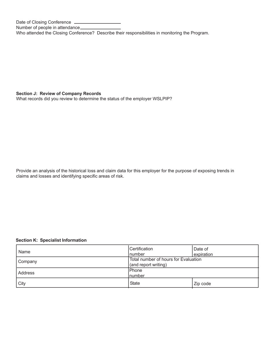 Form SH929 Workplace Safety  Loss Prevention Incentive Program Return to Work Program - Section 1.15 Evaluation Report - New York, Page 9