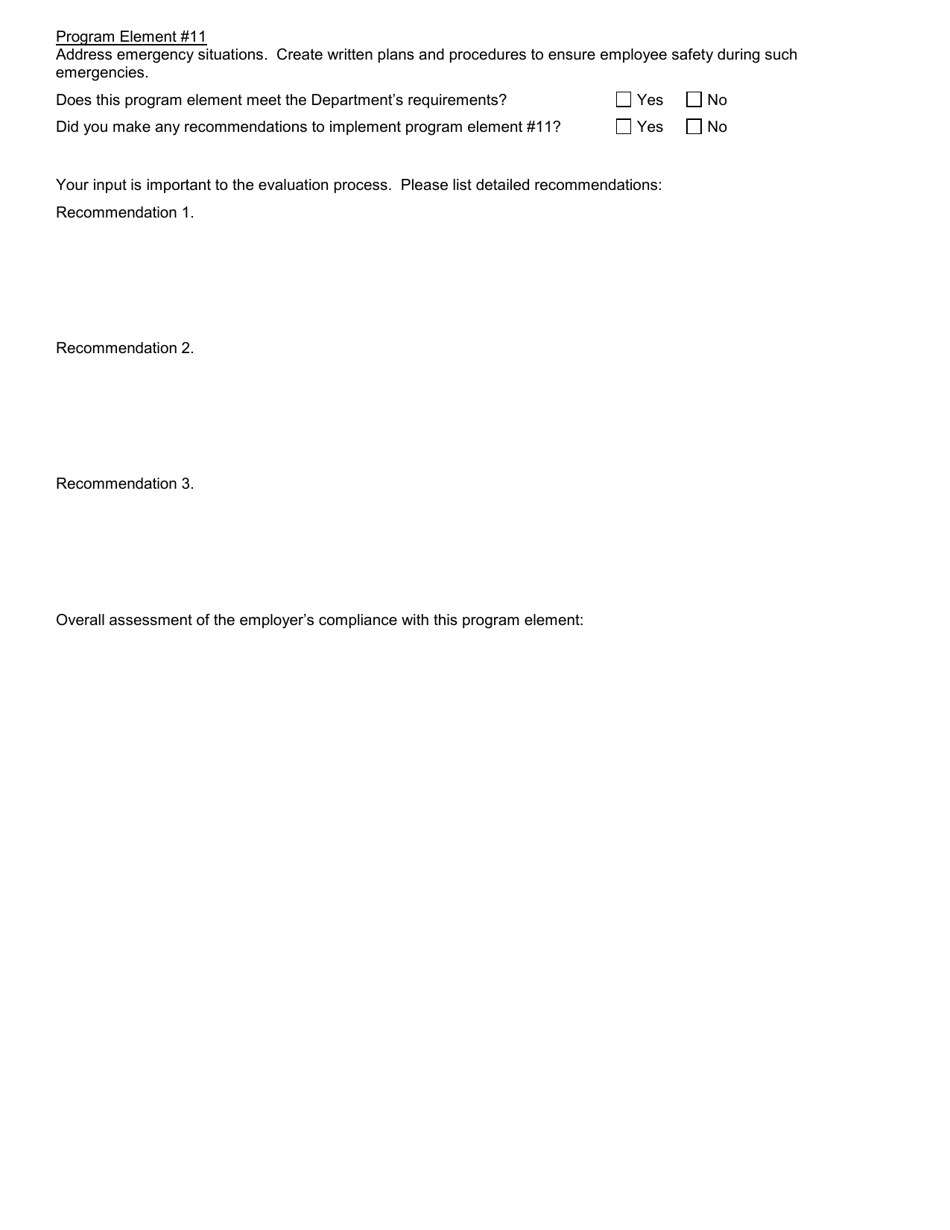 Form SH899 Mandatory Workplace Safety and Loss Prevention Program Industrial Code Rule 59 - Consultant Report - New York, Page 14