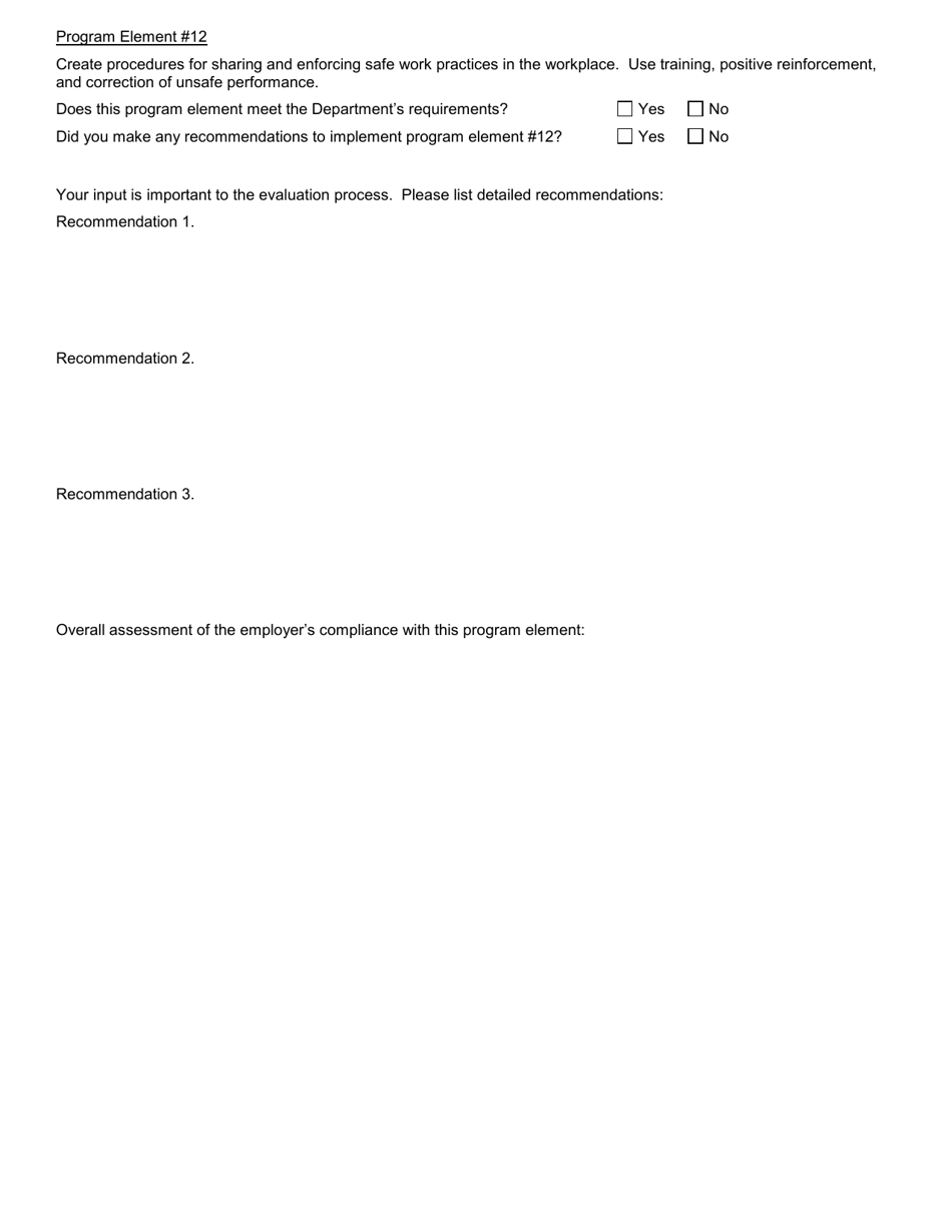 Form SH899 Mandatory Workplace Safety and Loss Prevention Program Industrial Code Rule 59 - Consultant Report - New York, Page 15