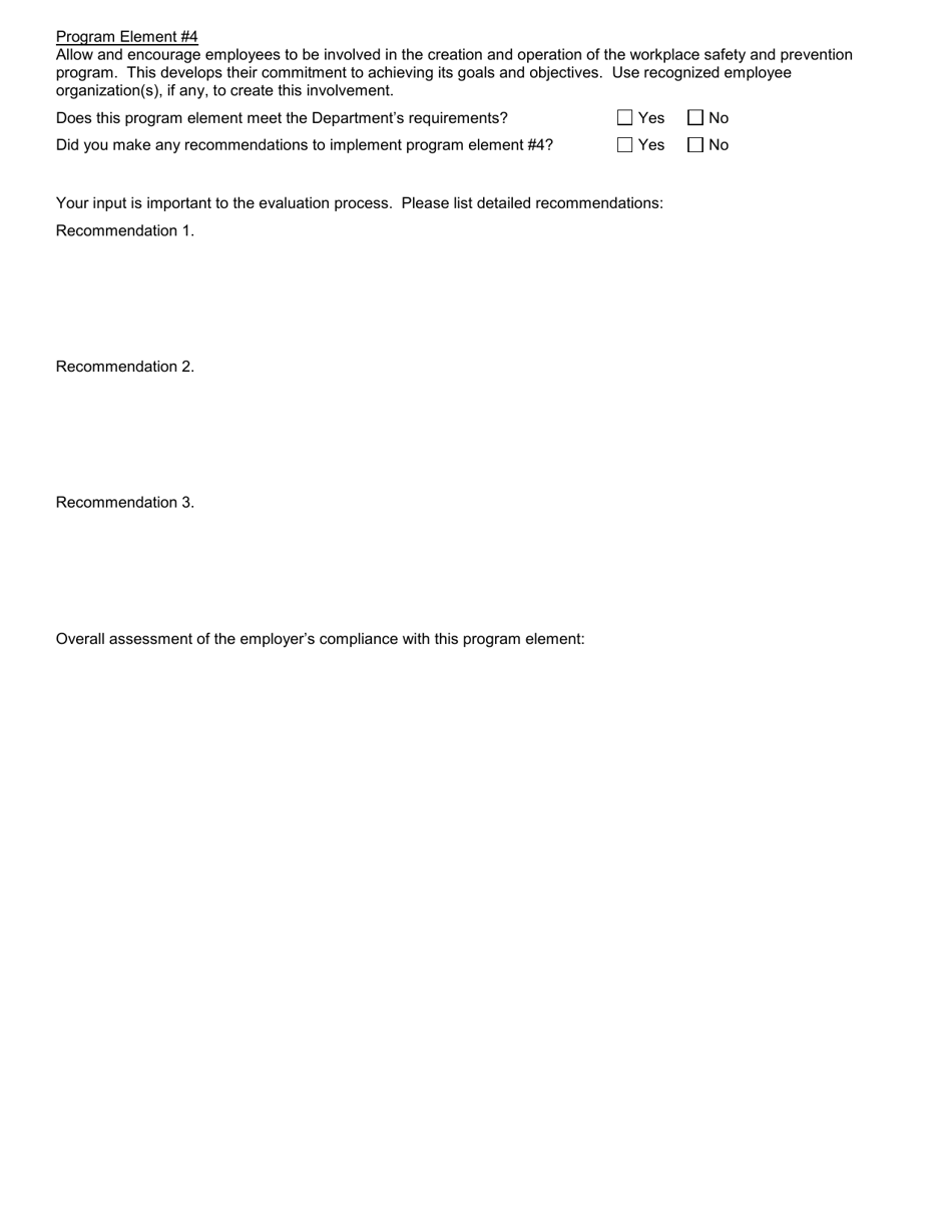 Form SH899 Mandatory Workplace Safety and Loss Prevention Program Industrial Code Rule 59 - Consultant Report - New York, Page 7